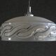 Antique pendant light in translucent grey clichy glass, molded - supplied with chrome socket