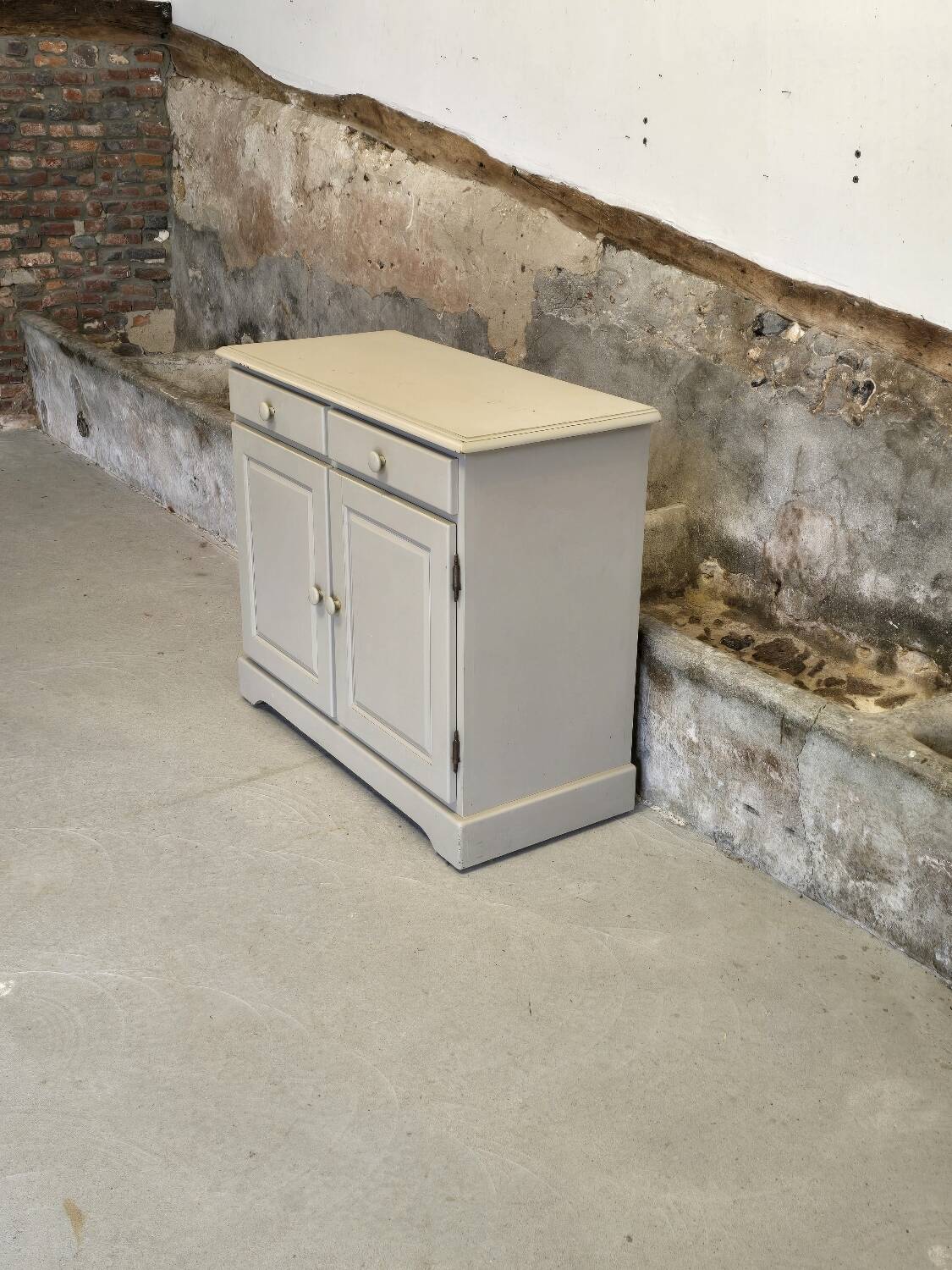 Gray pine sideboard