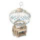 Old Bird Cage Hot Air Balloon Wood + Metal White Blue Vintage Deco