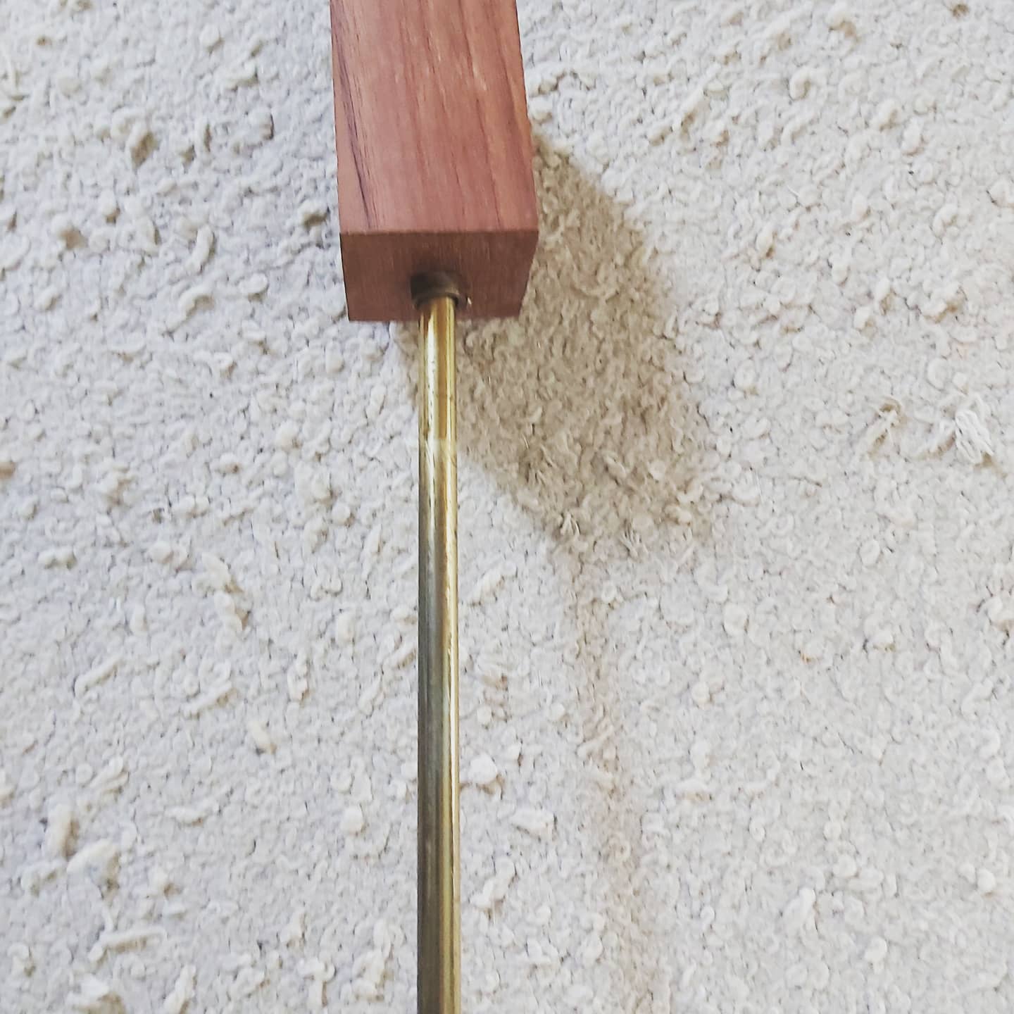 Hanging 3 teak and vintage perspex lights