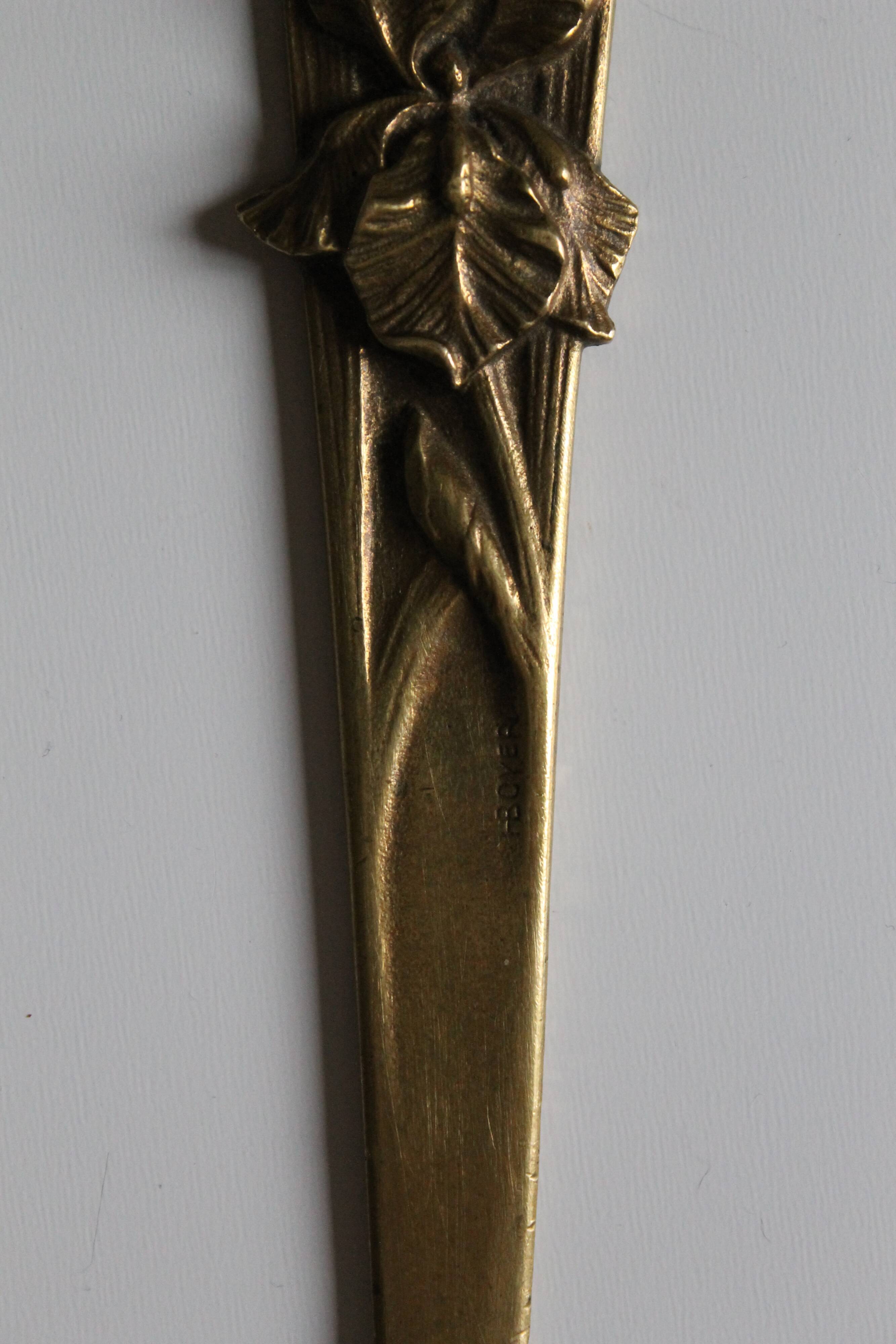 H. Boyer, Art Nouveau bronze letter opener