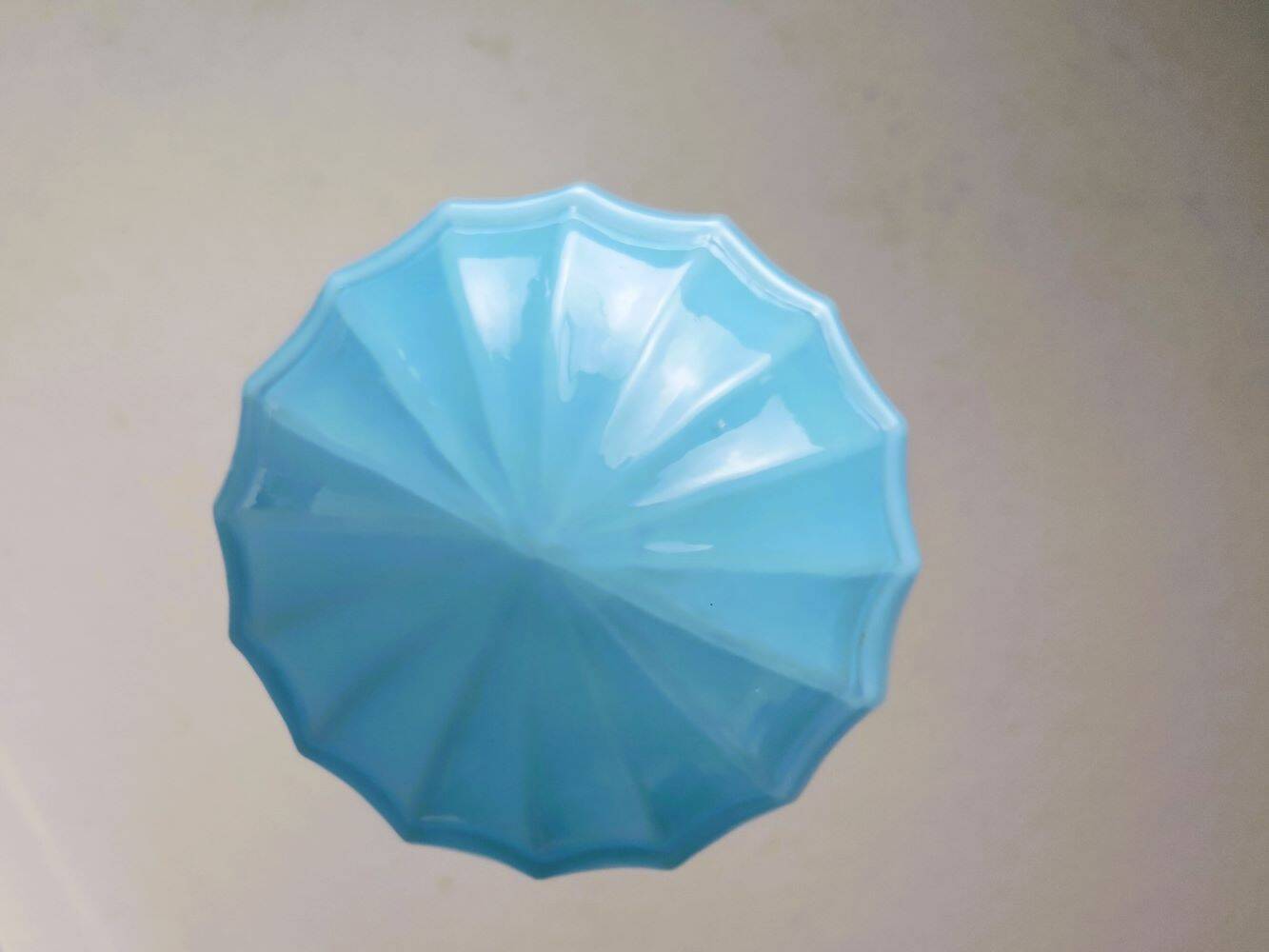 Small Art Deco blue Ceiling Lamp, 1940s