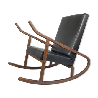 Fauteuil à bascule vintage, Tchécoslovaquie, années 1970