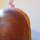 Tripod coffee table - solid okoumé wood - organic shape - brutalist style