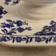 Saucière en faïence bleue et blanche Gien 1960