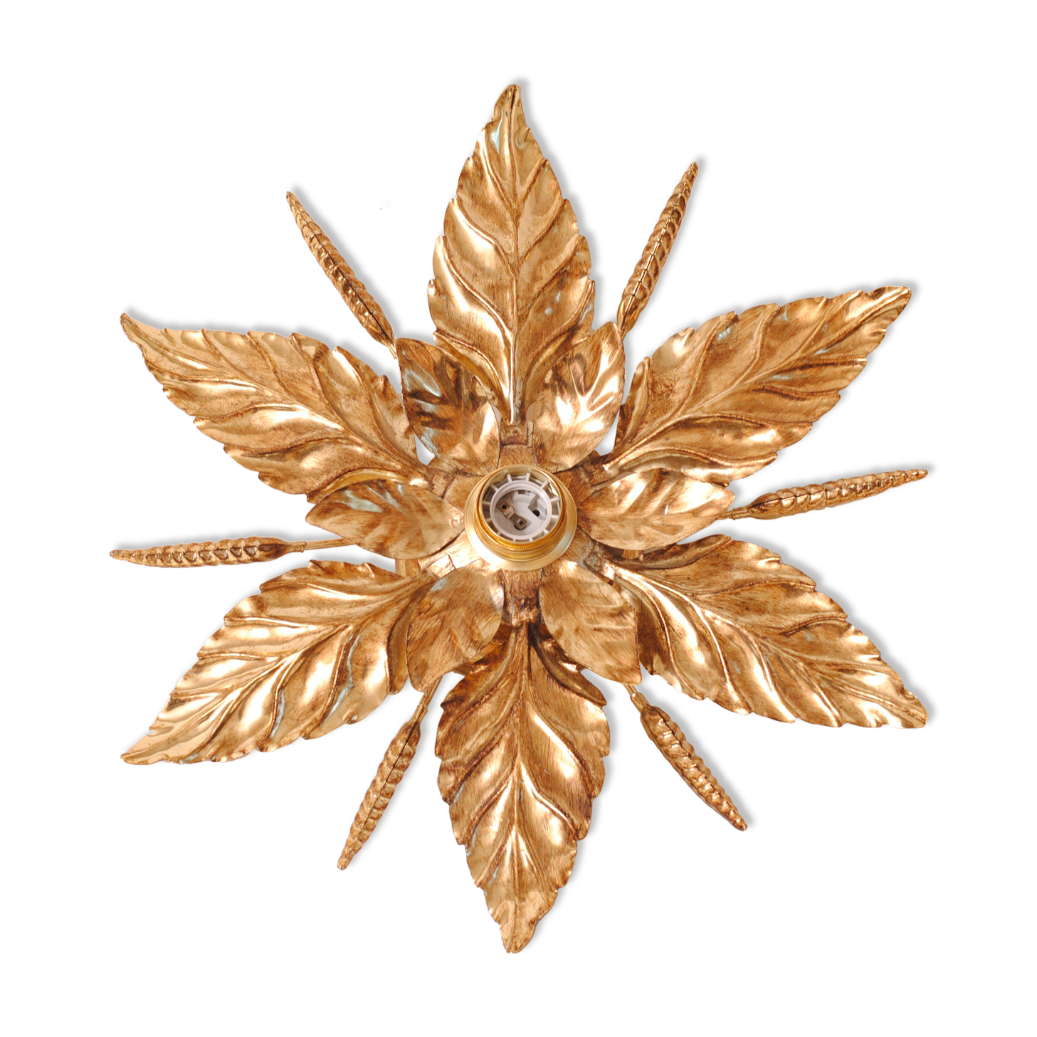 Ceiling lamp flower golden leaves