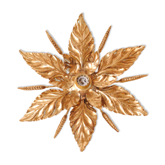 Ceiling lamp flower golden leaves