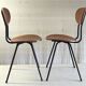 Pair of designer metal and wood chairs - 1950s