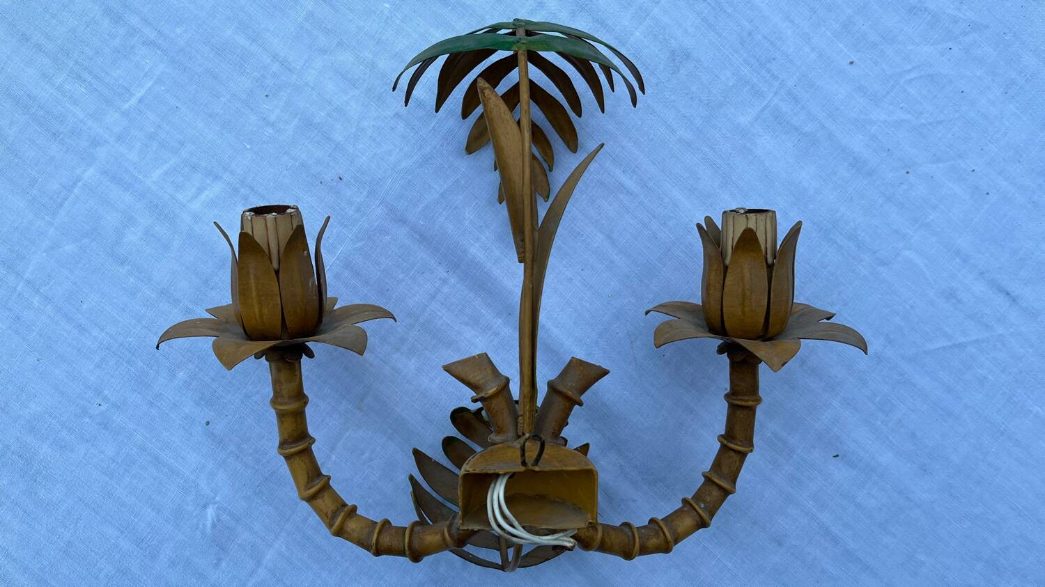 Pair of metal wall lights from the 60s/70s