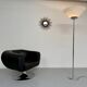 Floor lamp in white metal and plastic, Swisslamps SLZ design, vintage 80s