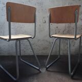 Industrial vintage Chairs Willem Hendrik Gispen for Gispen 1950s, Set of 2