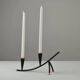 Black Painted Metal Candle Holder with Copper Detailing – Gunnar Ander for Ystad-Metall, Sweden, 1950s