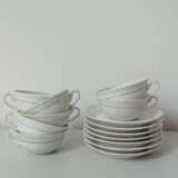Set of 7 Limoges porcelain cups and saucers