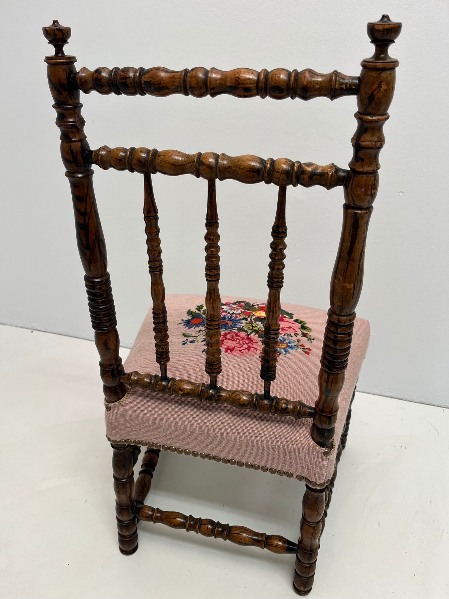 Children's chair Napoleon III wood turned vintage