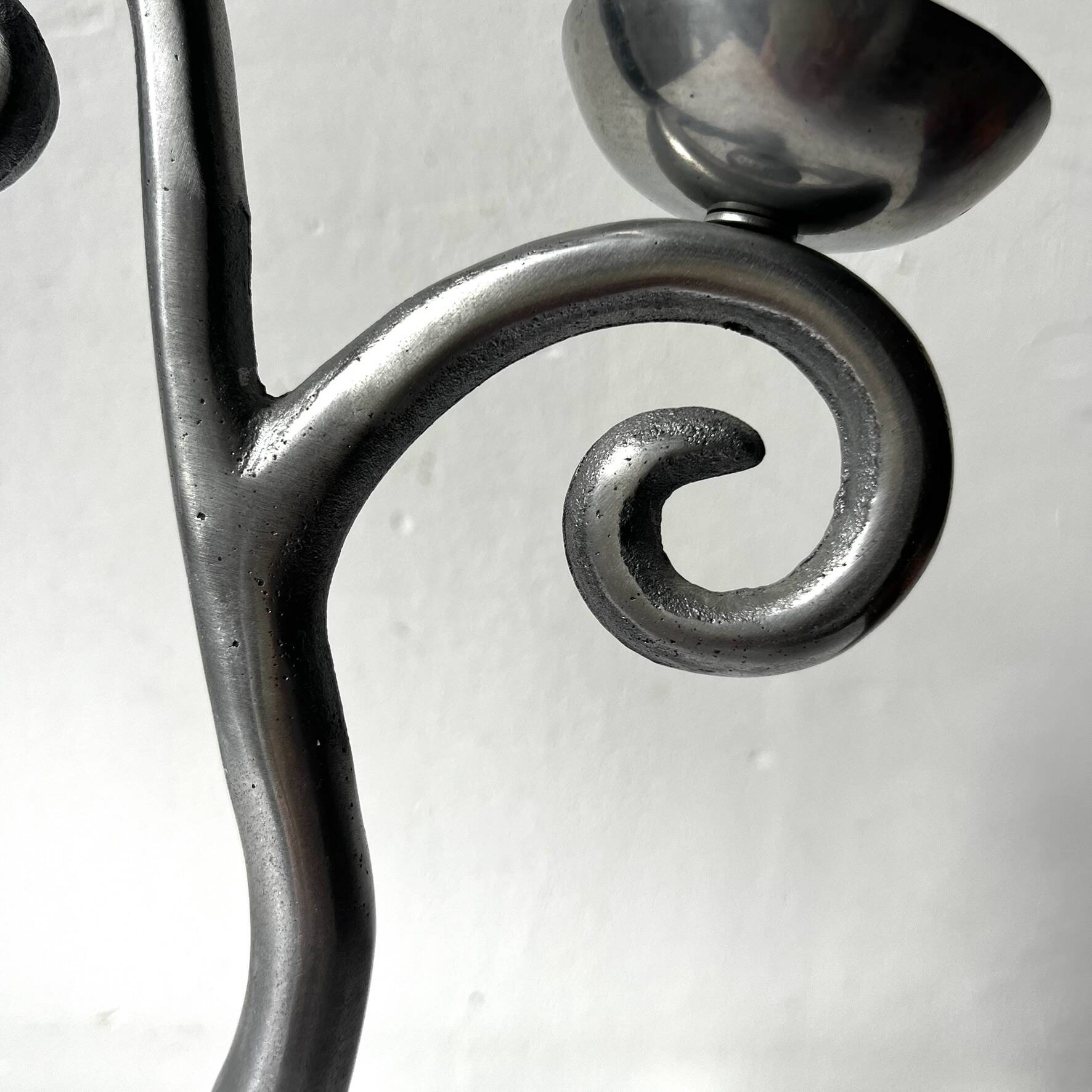 Aluminium candlestick / candelabrum, spiral design