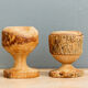 Pair of brutalist coquetiers in solid wood