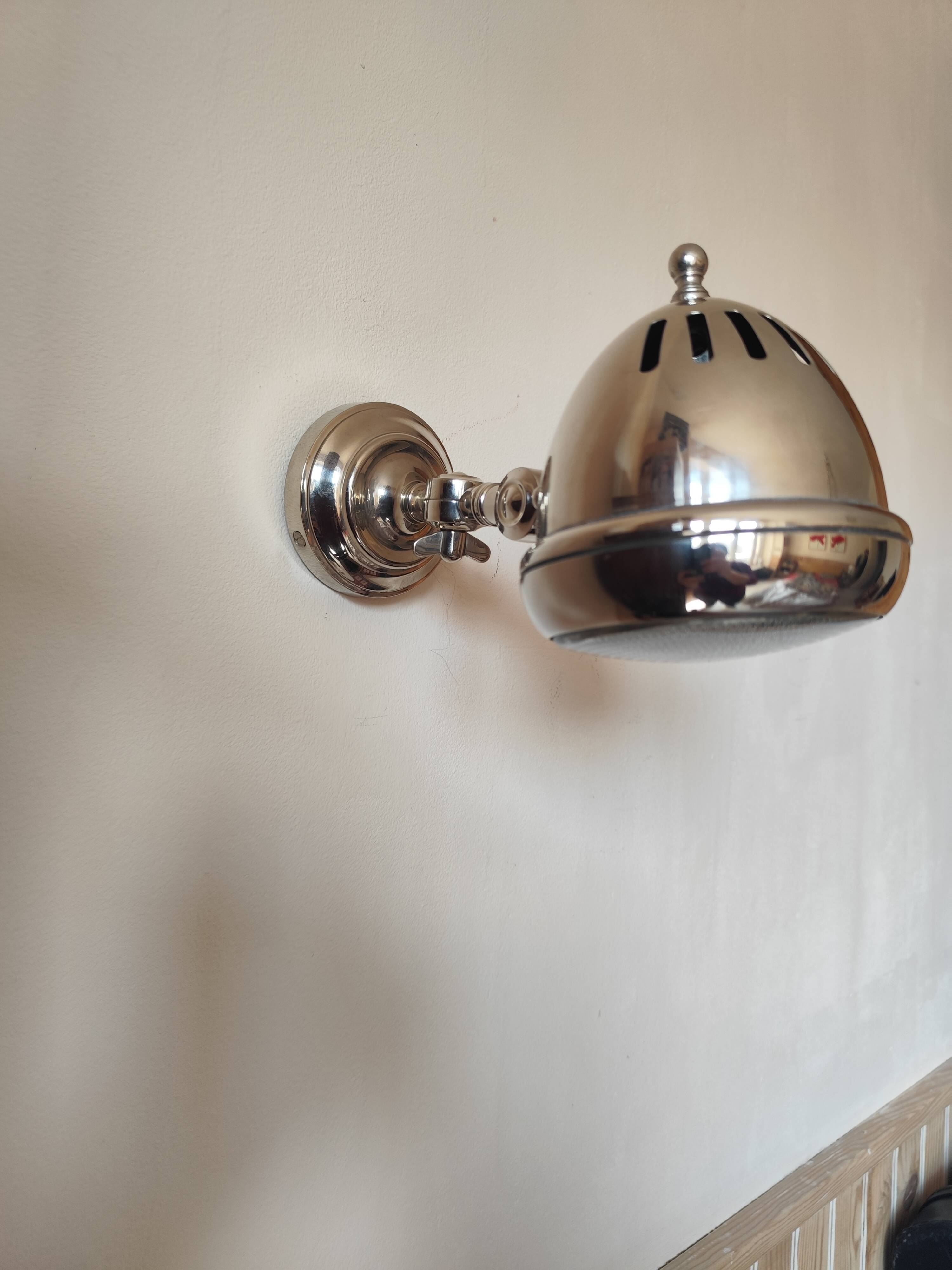 Adjustable brushed metal spotlight - articulated headlight lamp