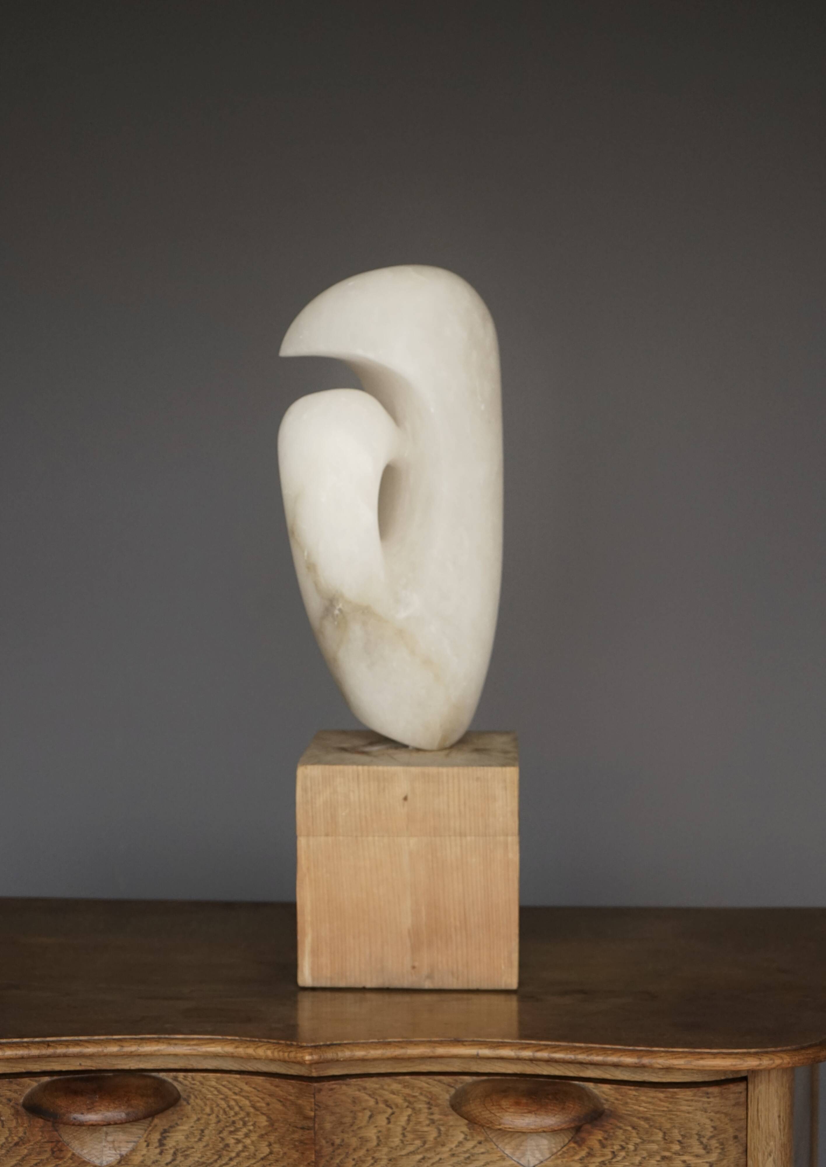 Large Abstract Alabaster Stone Sculpture. 1970s