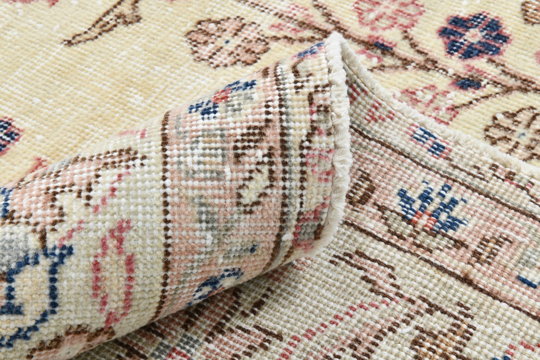 9x12 Faded Beige Large Area Vintage Persian Rug, 277x354 Cm