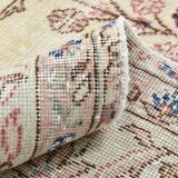 9x12 Faded Beige Large Area Vintage Persian Rug, 277x354 Cm