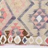 Pink & Cream Kilim Runner Rug, 94.378Cm