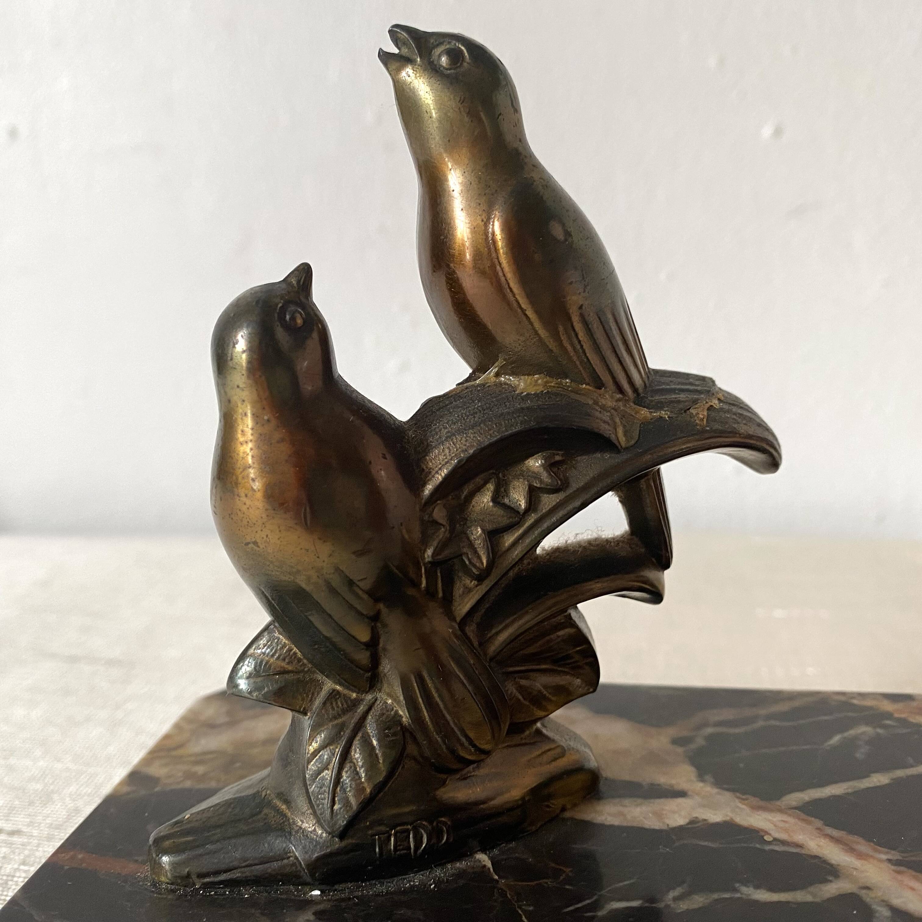 Art deco night light lamp Birds