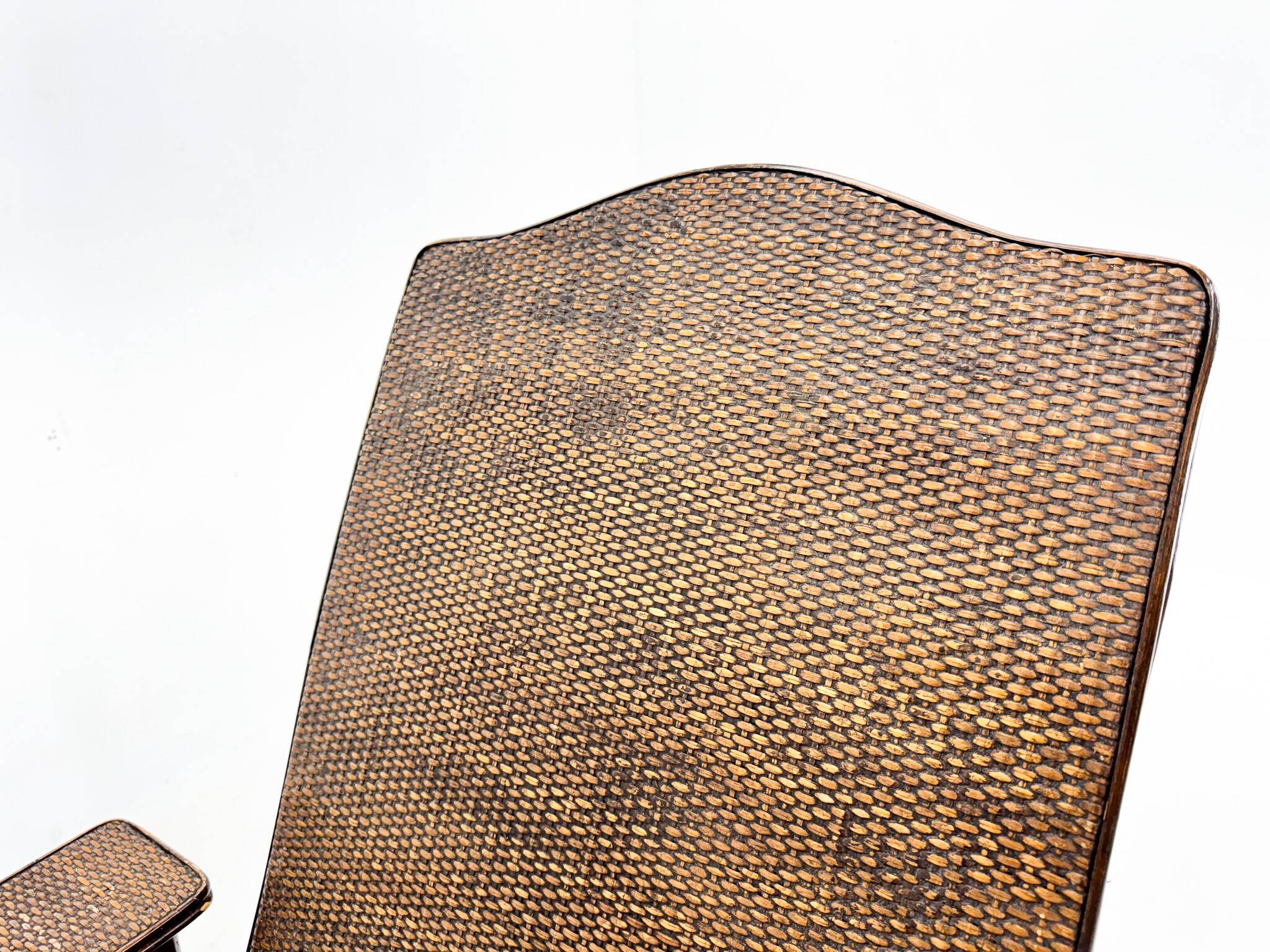 Art Deco French Bamboo & Wicker Chaise Lounge