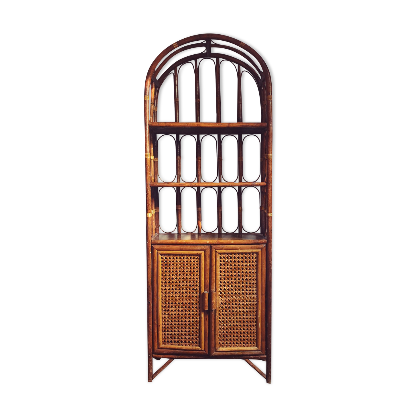 Vintage rattan bookcase