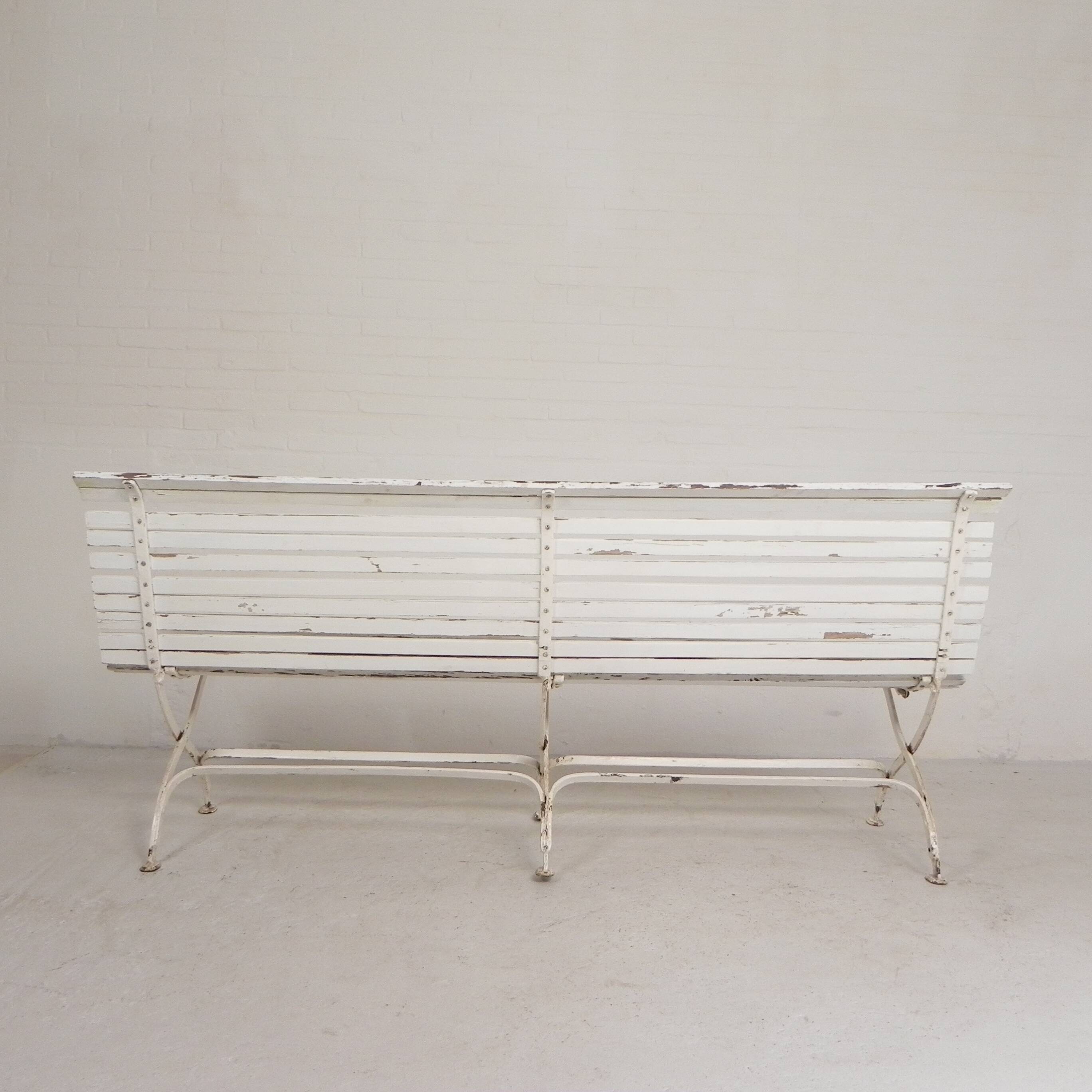 Garden bench, slatted bench, folding, 2 metres long, 1930s.