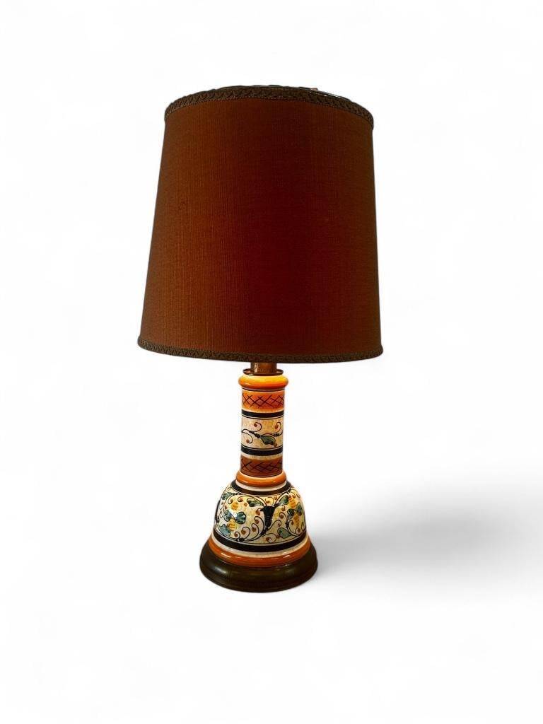 Vintage orange Portuguese table lamp