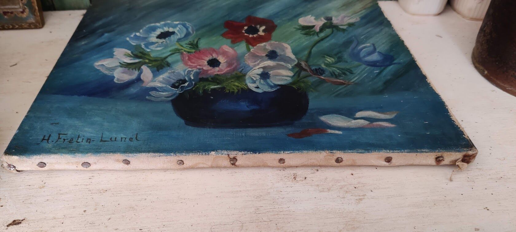 Painting on canvas by H. Fretin-Lunel