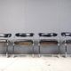 Vintage chrome and leatherette cantilever dining chairs by Giotto Stoppino,