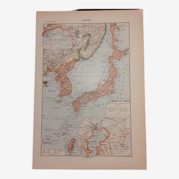 Old map of Japan from 1922