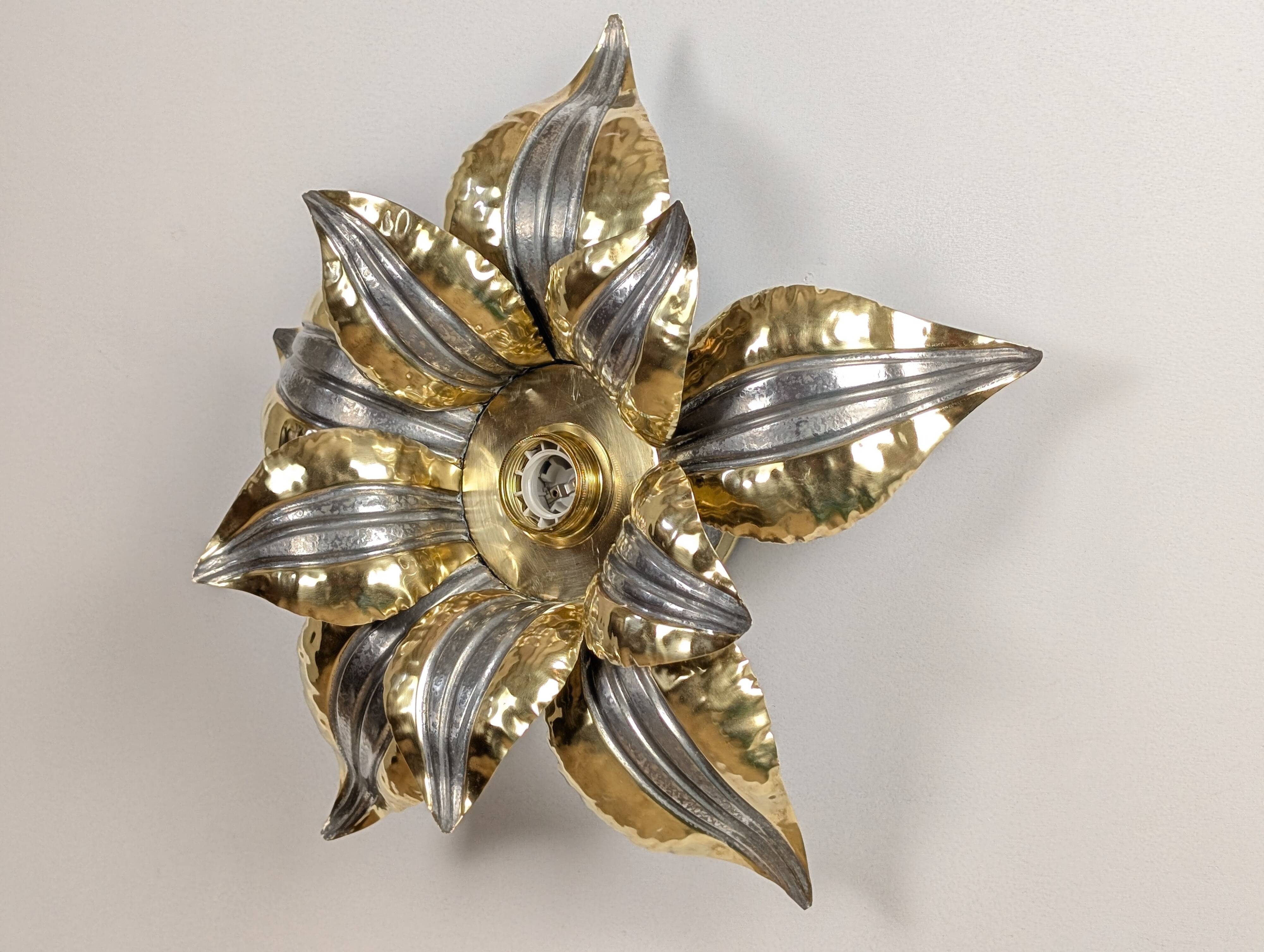 70's Brutalist Brass Wall/Ceiling Light