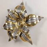 70's Brutalist Brass Wall/Ceiling Light