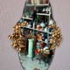 Louis XV Style Wall Mirror Golden Brass Vintage Flowers 1950s