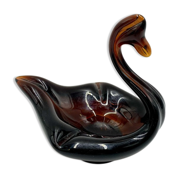 Cendrier en verre cygne, Pologne, années 1970