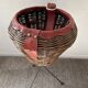 Vintage rattan basket on tripod foot 60s