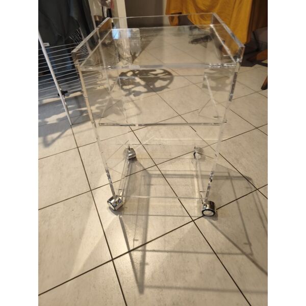 2 meubles vintage en plastique transparent