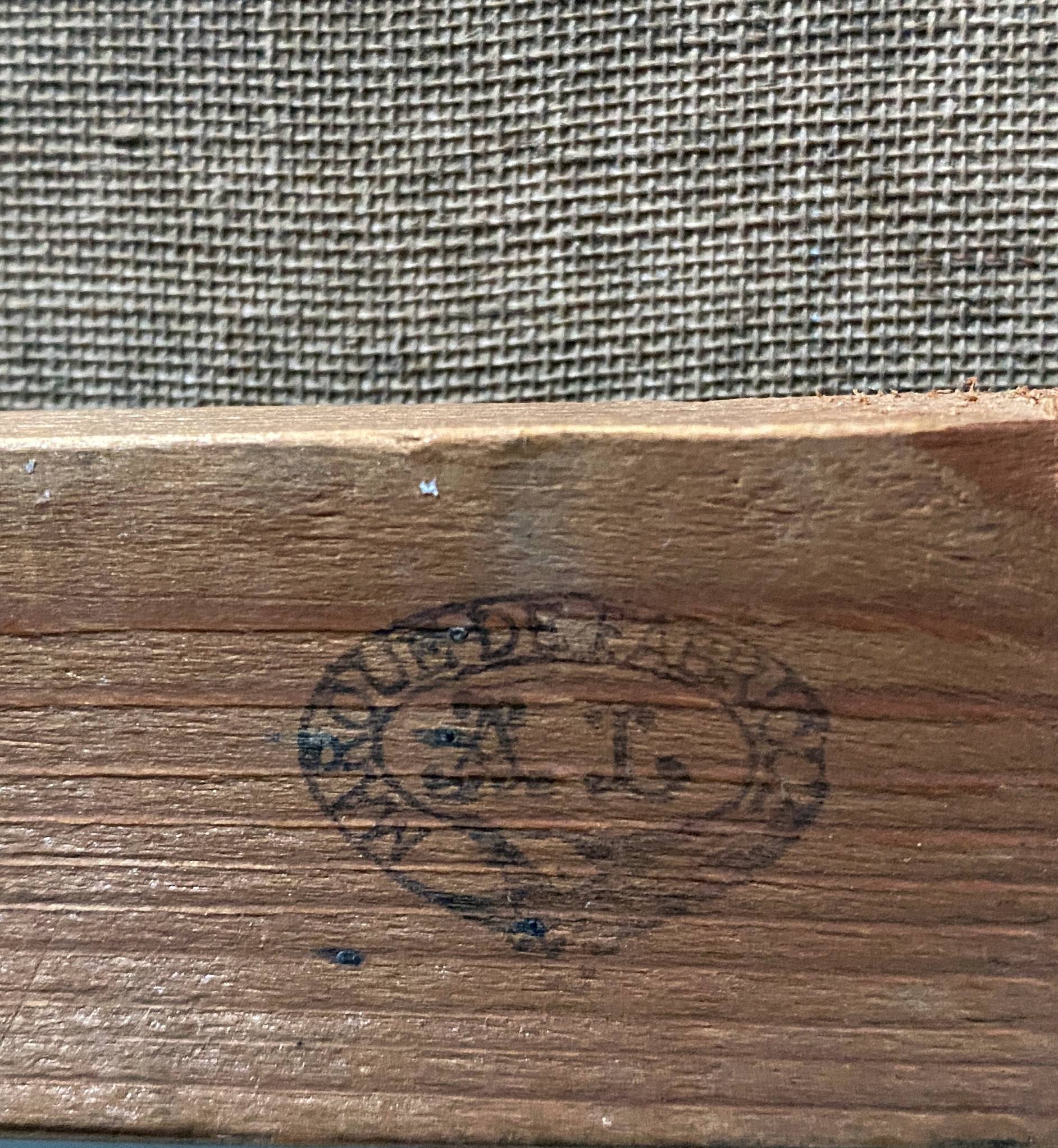 HST painting "Still life with oranges and chestnuts" signed H. Lucotte 1913