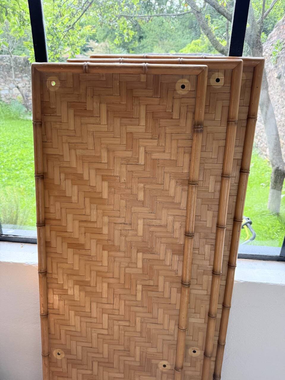 Large rattan shelf 1960