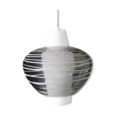 Vintage opaline hanging lamp and blown glass Italy 1955