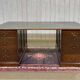 Large English flat desk in mahogany with leather top, early 20th century