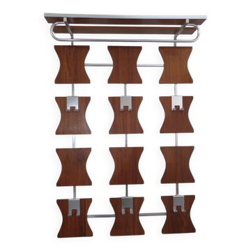 Mid-Century Teak Wardrobe with Hat and Coat Rack, 1960s