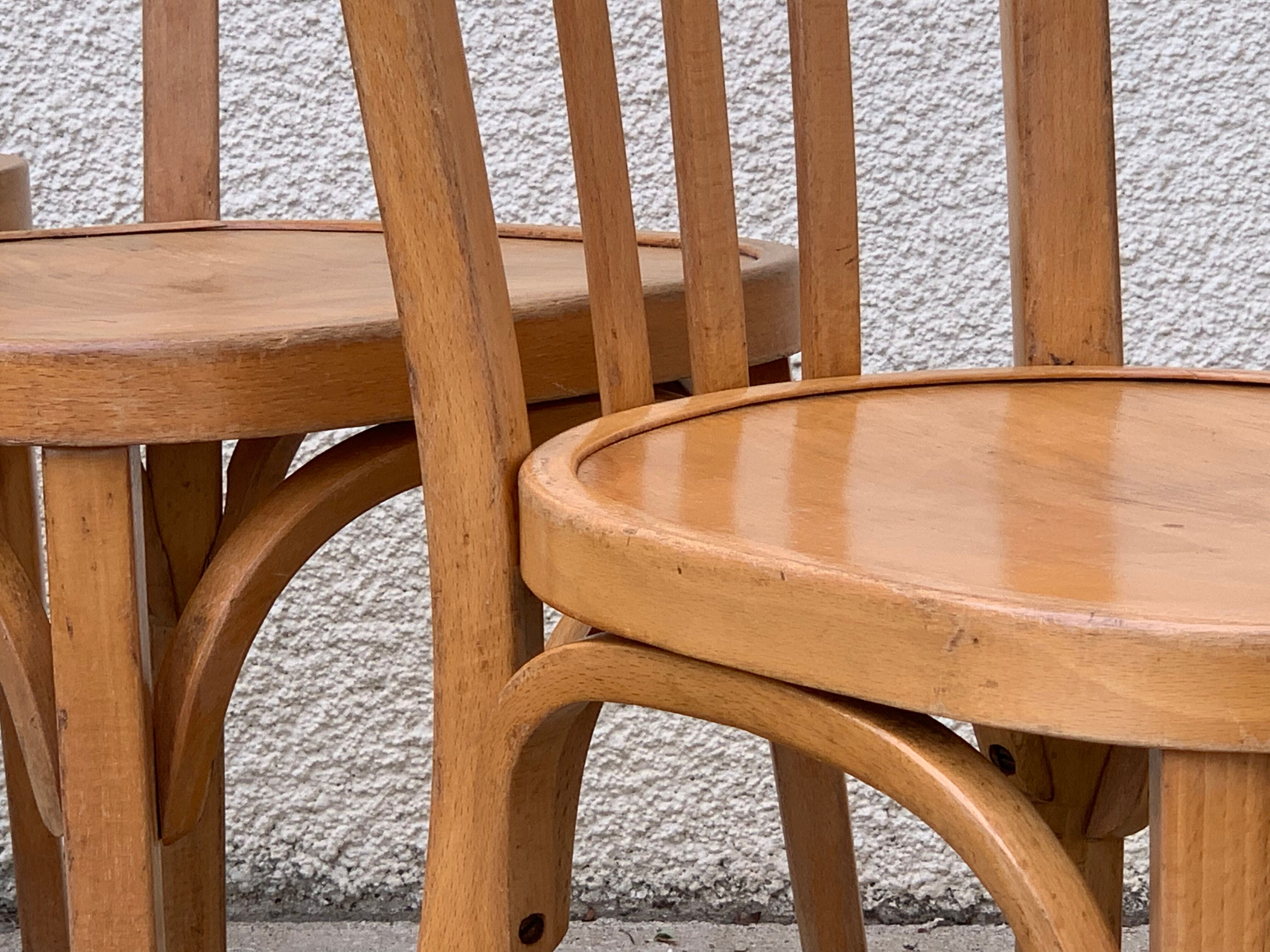 Suite of 4 chairs bistro Baumann 1967