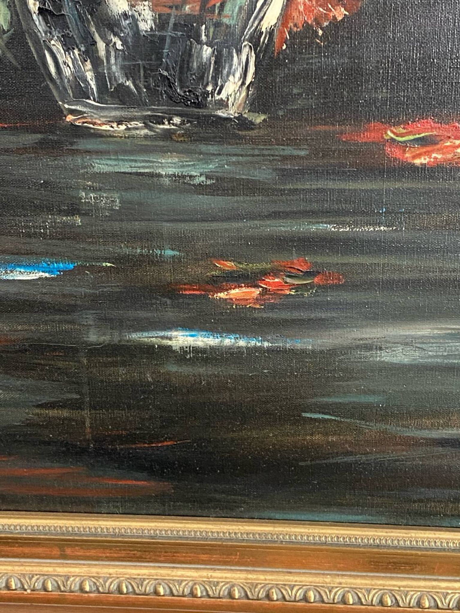 Oil on canvas, still life, framed, large format, Gaultier M