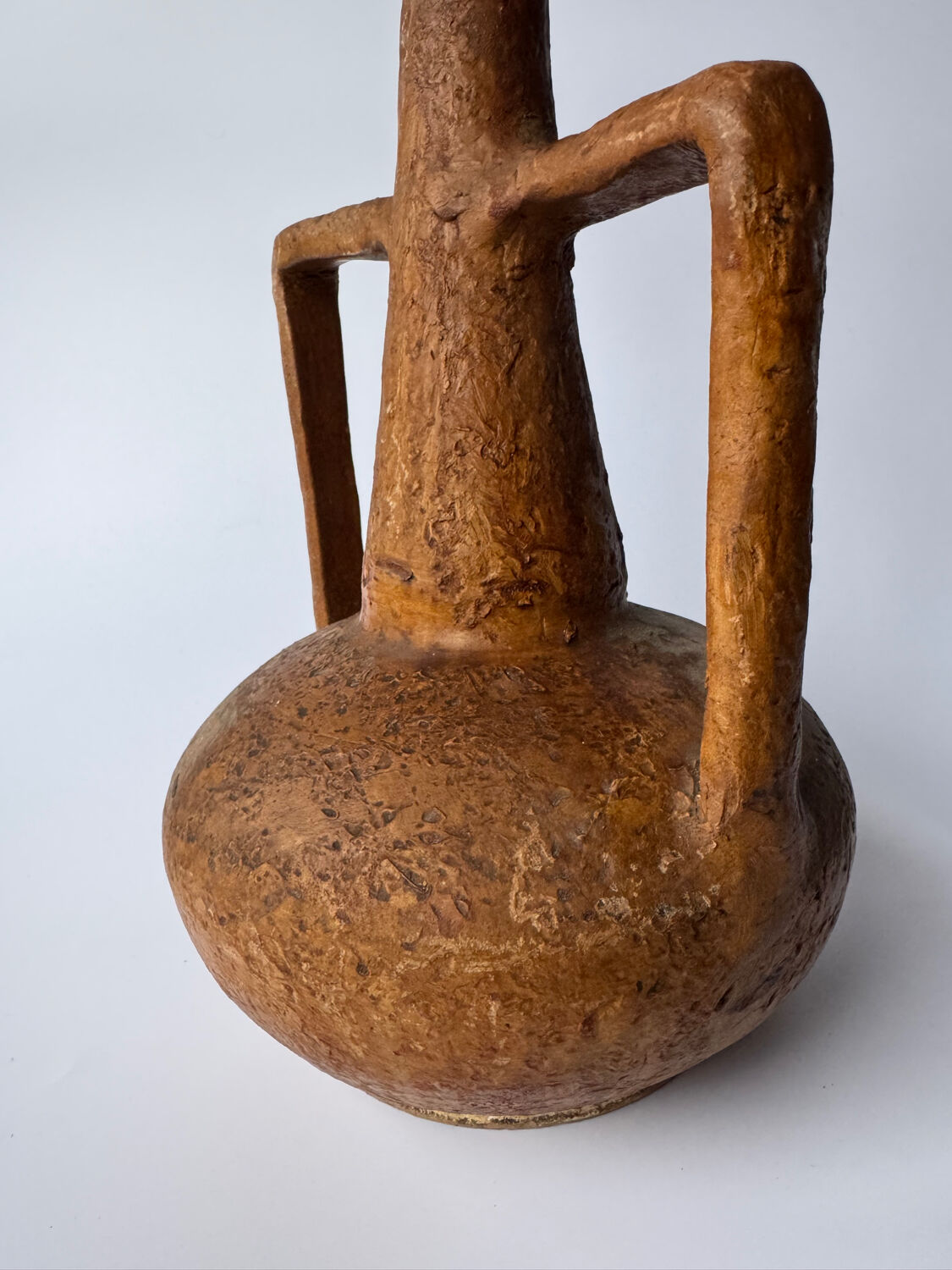 Large vintage handmade terracotta vase