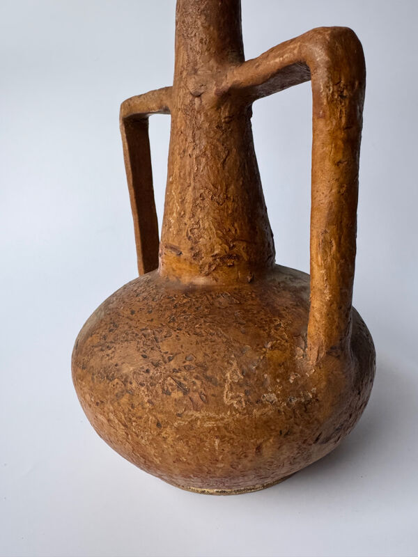 Vase en terre cuite fait main vintage de grande taille