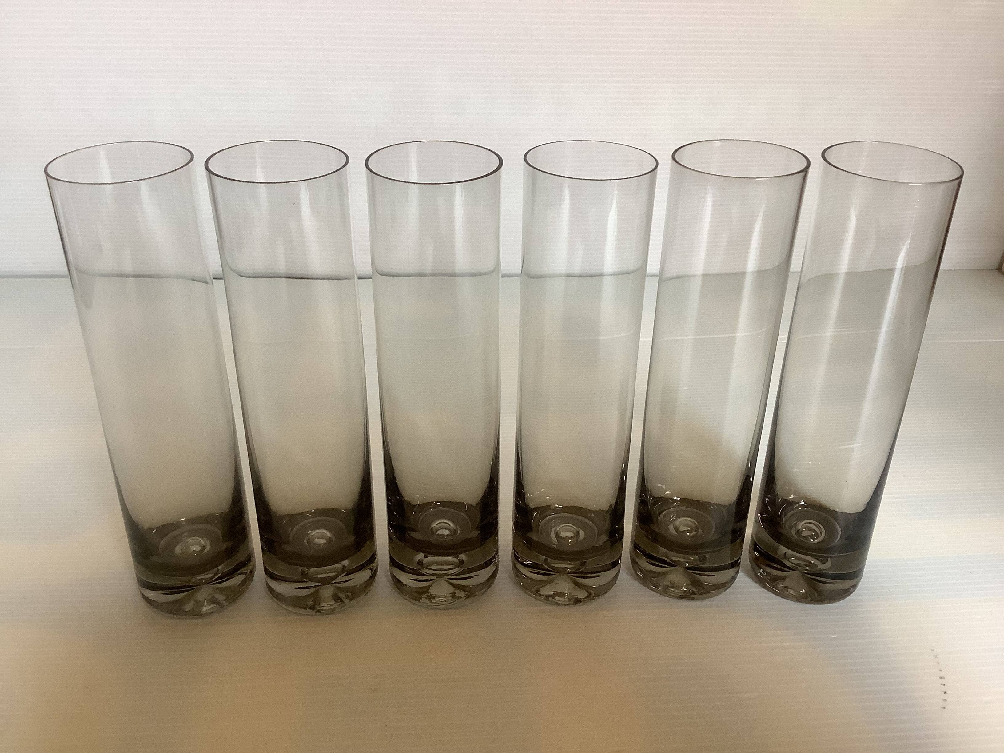 Six Kosta Boda-style bubble vases