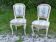 Pair of Louis XV style cabriolet chairs with a patina – floral fabric